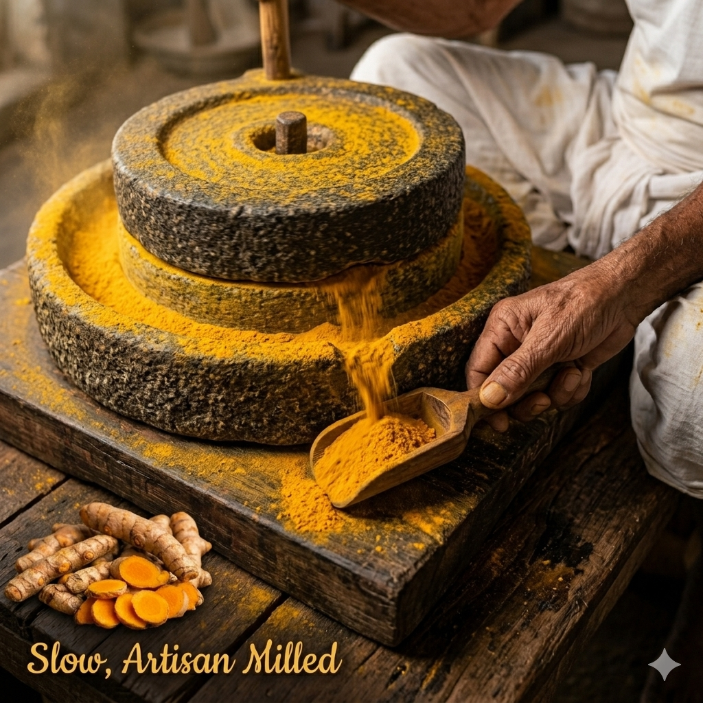 Kisan Kaka Turmeric Powder | Pure, Curcumin Rich & Artisan Milled