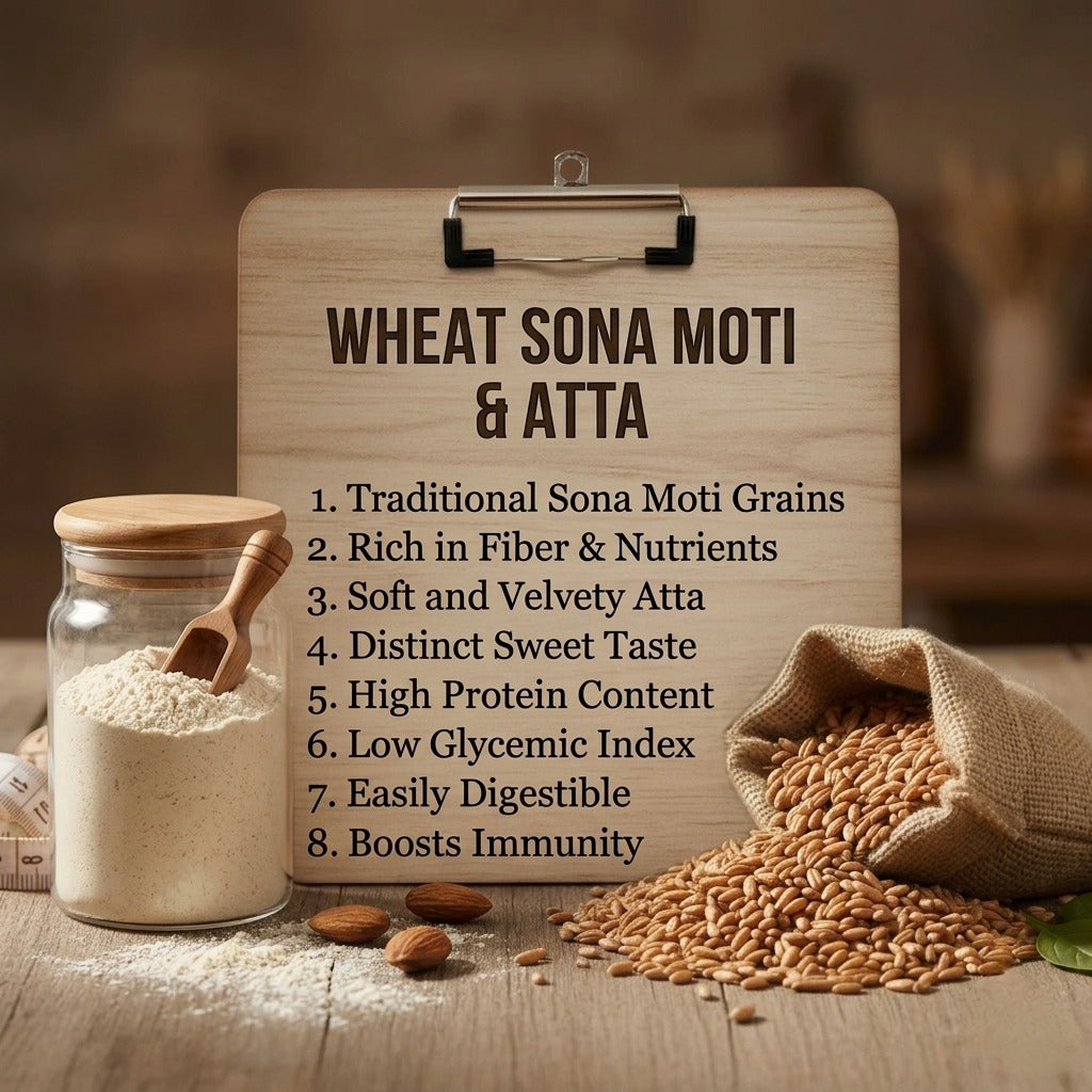 Sona Moti Wheat (Grains & Atta) | Premium Quality Whole Wheat for Soft Rotis