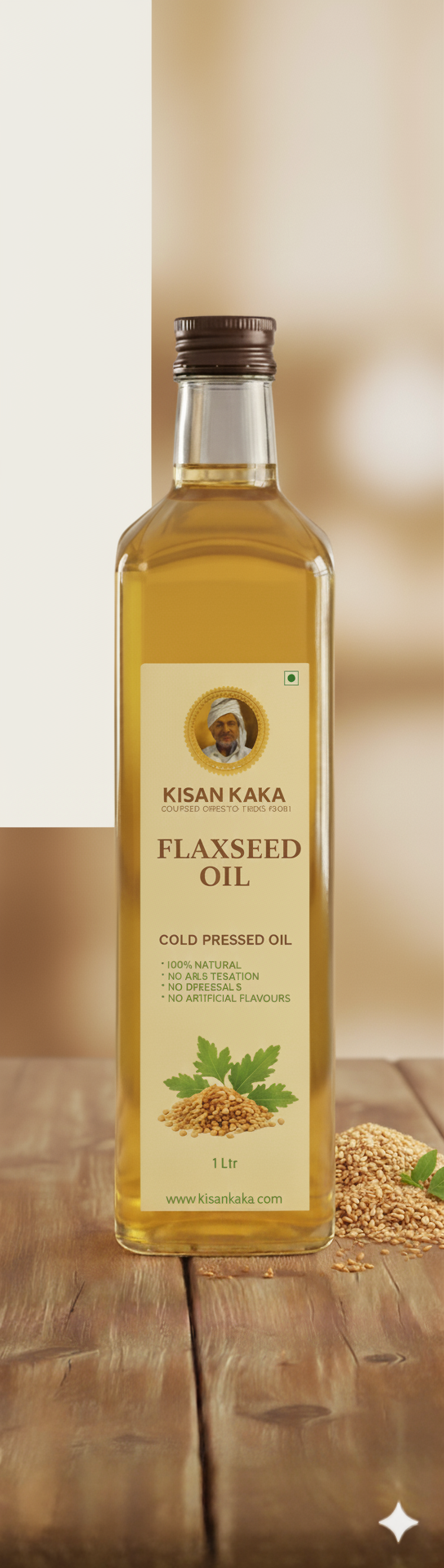 Cold Pressed Flaxseed Oil (Kachi Ghani Alsi Tel)