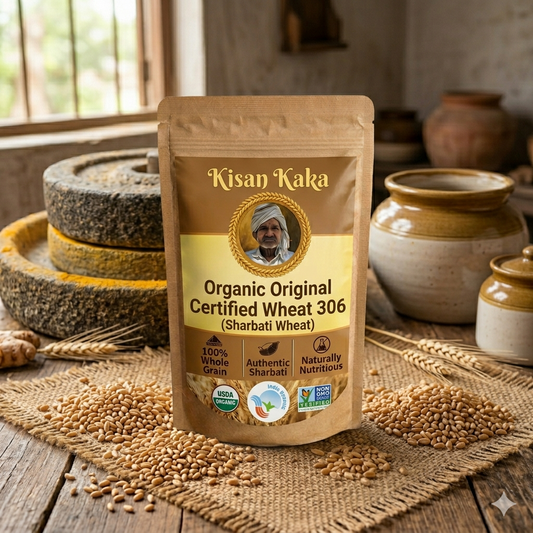 Organic Original Certified Wheat  (grain & flour )C-306 (Sharbati Wheat)