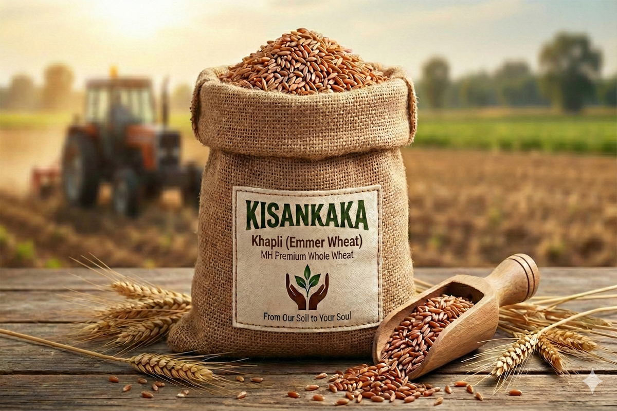 KisanKaka Khapli Atta Emmer Wheat Flour for Weight Loss