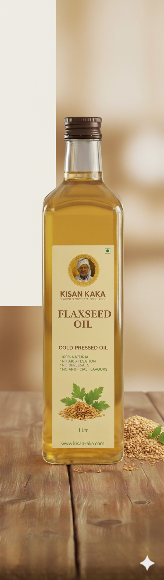 Cold Pressed Flaxseed Oil (Kachi Ghani Alsi Tel)