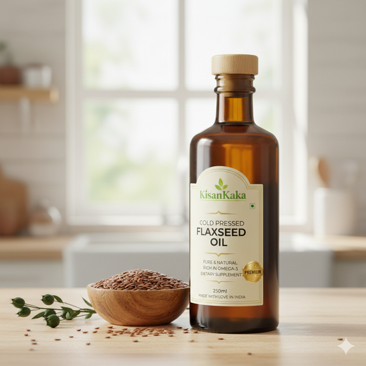 Cold Pressed Flaxseed Oil (Kachi Ghani Alsi Tel)