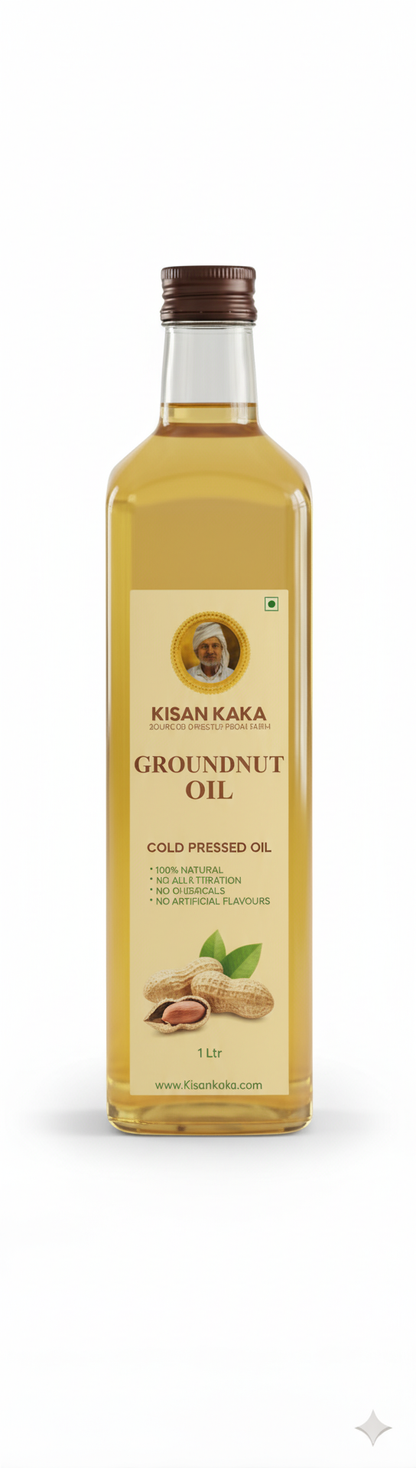 Wood-Pressed Groundnut Oil (Kachi Ghani) – Unrefined