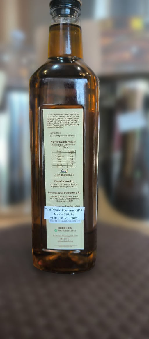 Cold Pressed Sesame Oil | Kachi Ghani Til Oil